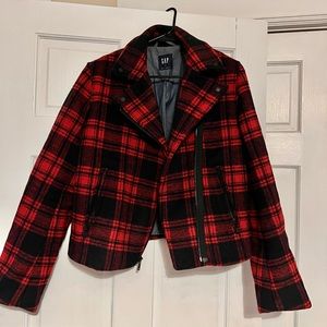 Plaid moto style wool jacket. Excellent condition. Only worn twice.